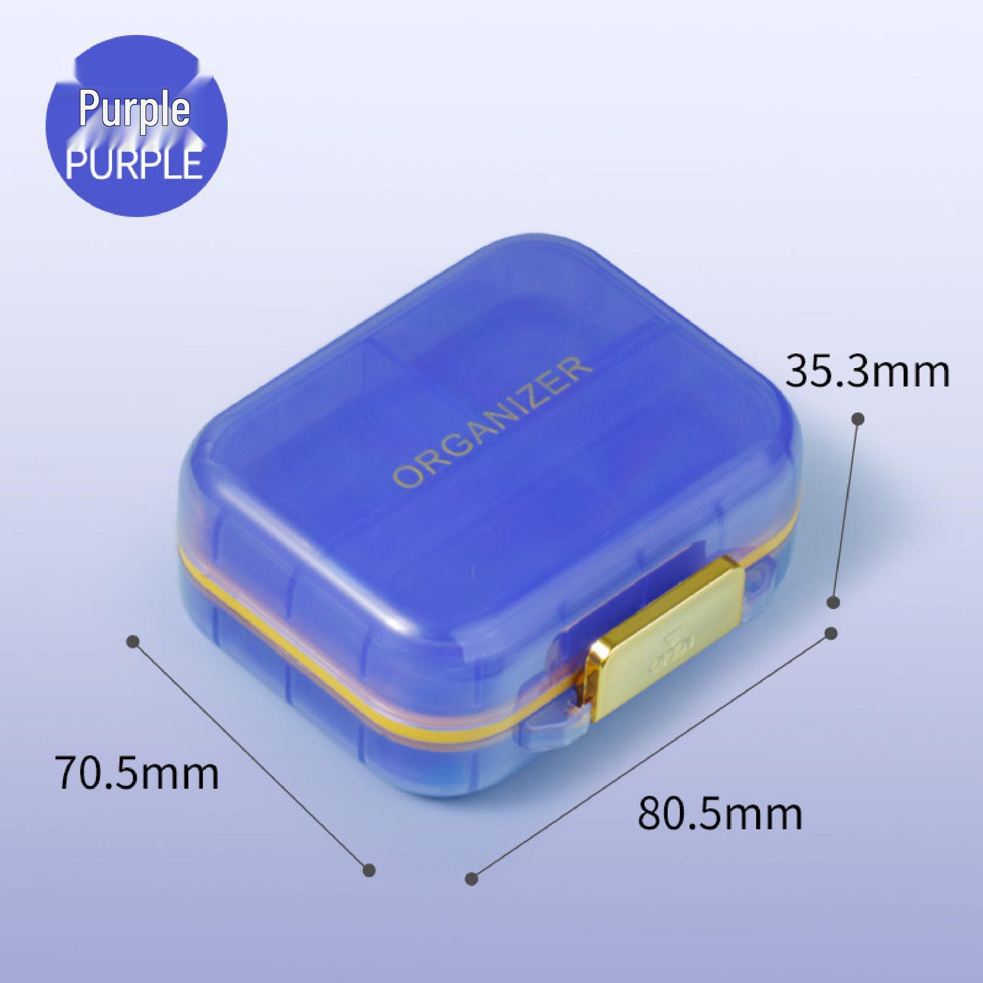 

Портативный еженедельный органайзер для таблеток с 7 отделениями: Влагостойкий, Водонепроницаемый, Материал пищевого класса фиолетовый
