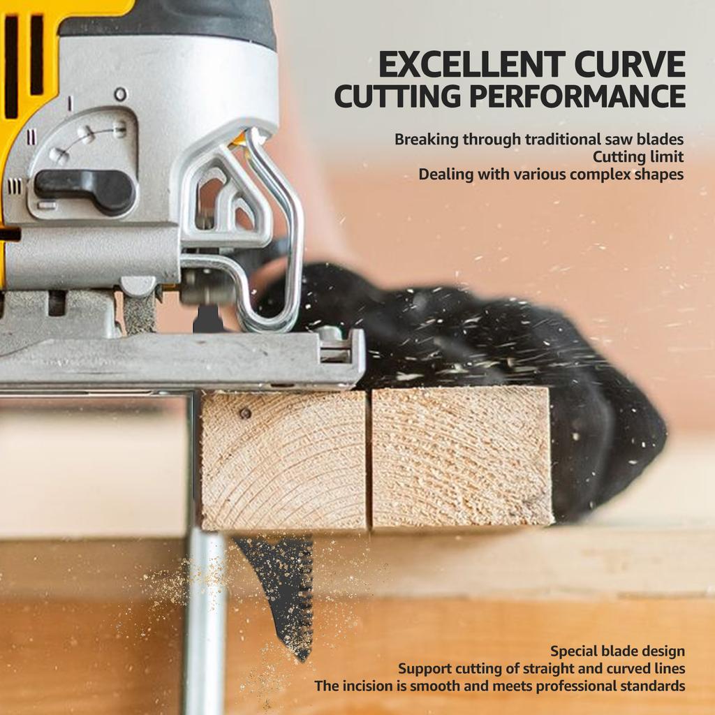 15Pcs Jigsaw Blade T Shank Flush Cutting Saw Blade High Carbon Steel Irregular Curve Saw Blade for Plywood Hardwood Cutting Tool