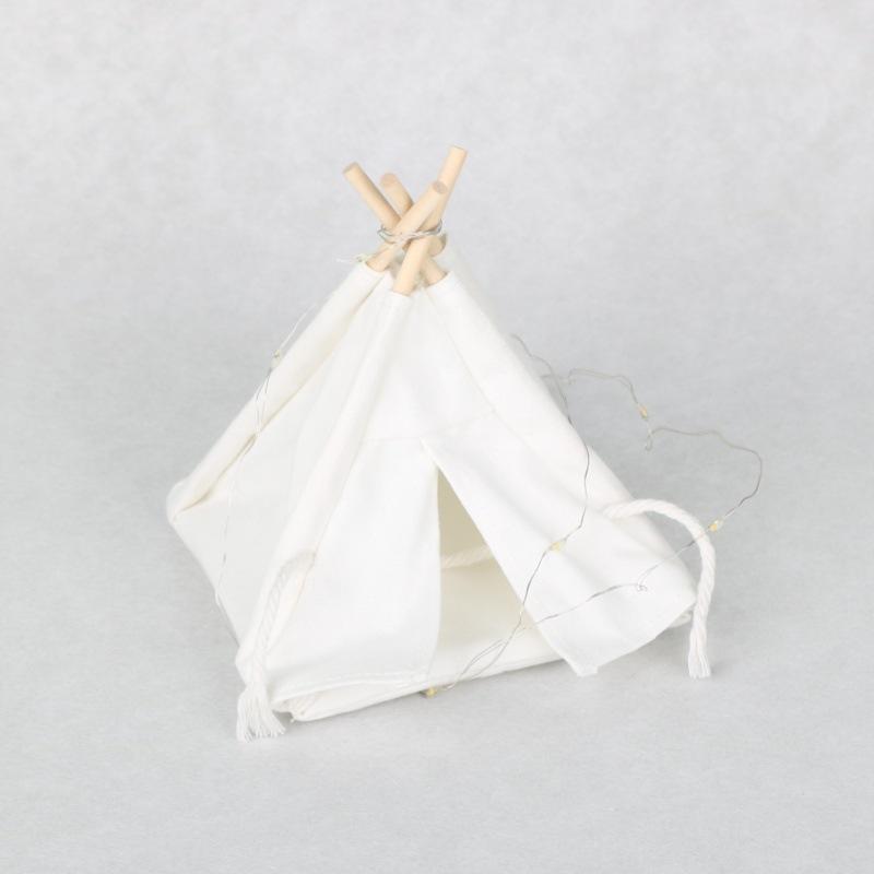 LED Strip Mini Tent Model  2 Scale Dollhouse Camping Scene Decoration Realistic Nighttime Display