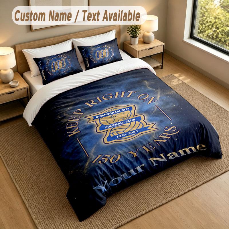 Bedding Set 1 Duvet Cover 2 Pillowcases BIRMINGHAM CITY Football Print Soft Bed Linen Bedroom Decor