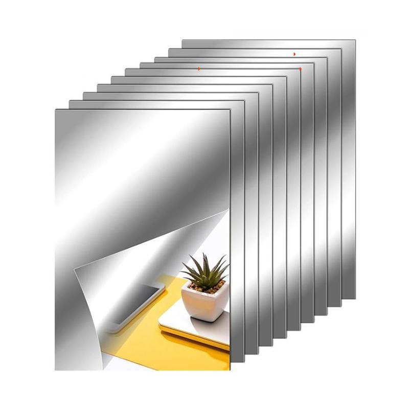 8 Stück 20X20Cm / 30X30Cm Acryl Flexible Spiegelfolien / Selbstklebende Türspiegel-Fliesen / Zuschneidbarer Wandmontierter Spiegel-Stic