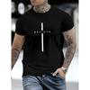 Europäische Größen Herren Grafik-T-Shirt - Schriftzug, Reguläre Passform Lässiges Sommer-T-Shirt Streetwear-Stil Design, Bequemes Leichtes Oberteil, Street Style Tee