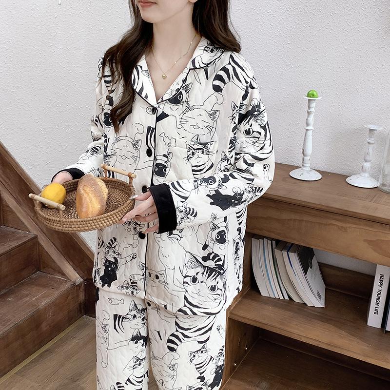 Air Cotton Maternity Pajama Set: Spring & Autumn Nursing and Postpartum Wear for Women