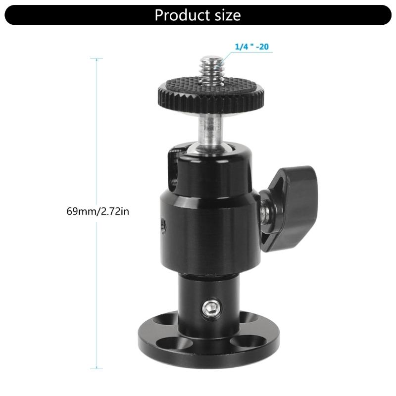 Strong and Stable Mini BallHead Cameras Mounts For Surveillances Camera 1/4-20 Screw 360 Rotation Camera Equipment