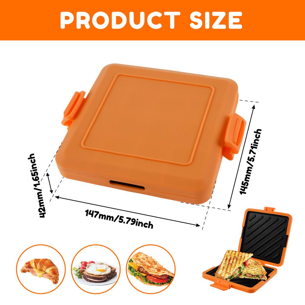 Microwave Sandwich Maker Microwave Toaster Microwave Grilled Cheese Maker Microwave Grill Crispy for Travel,Office,Dorm,Home