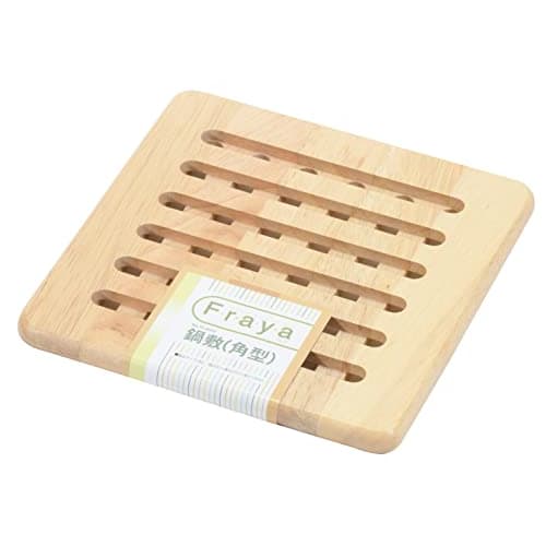 Pearl Metal Waco Trading Wooden Trivet, Square, 20cm Wide x 20cm Deep x 1.5cm High, Flare, H-3659
