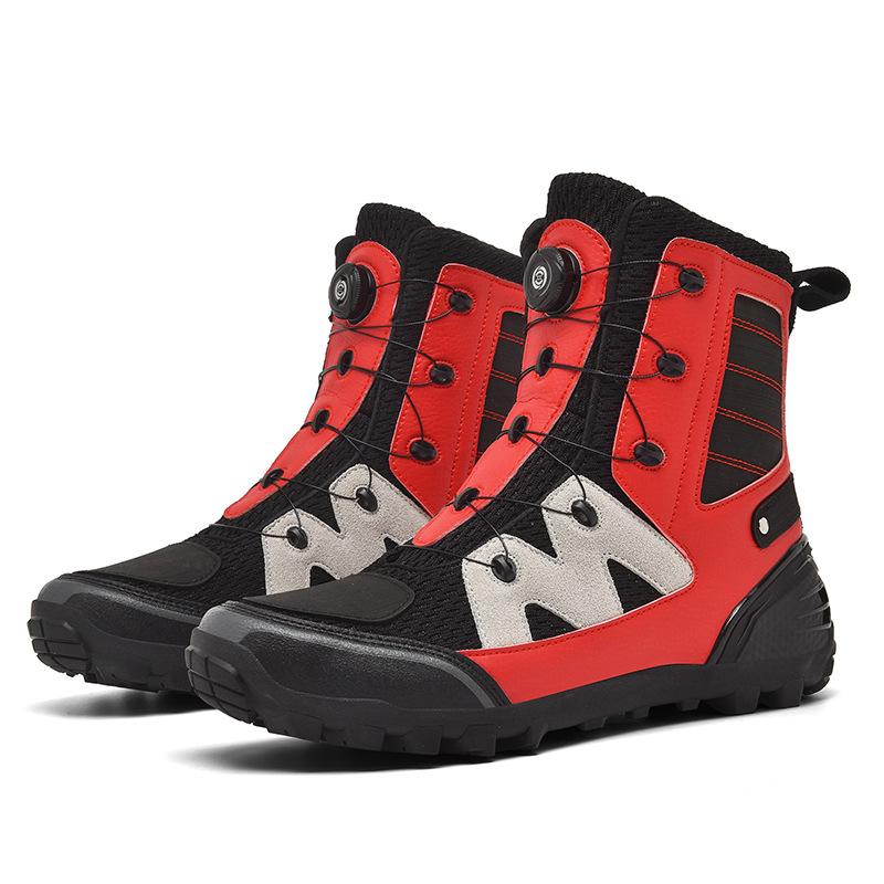 Sourcing New Retro-style High-top Motorcycle Boots Mens Protective Riding Shoes Four Seasons Outdoor Sneakers