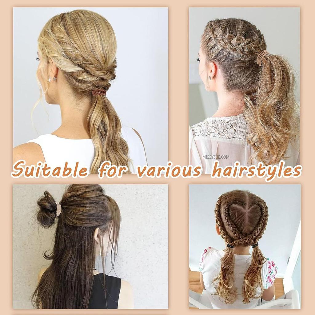 Fashionable Styles Elastic Hair Ties 20Pcs Sturdy Stretch Ponytail Holders for Women and Girls with Thin or Curly Hair