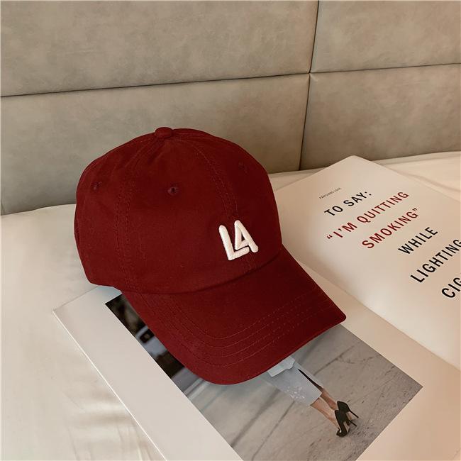Internet celebrity hat women's spring and summer versatile LA letter baseball cap men's soft top casual sunshade cap tide