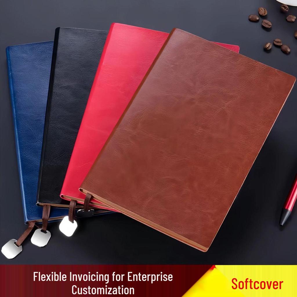 Customized High-End Leather A5 Notebook with Logo for Business Meetings