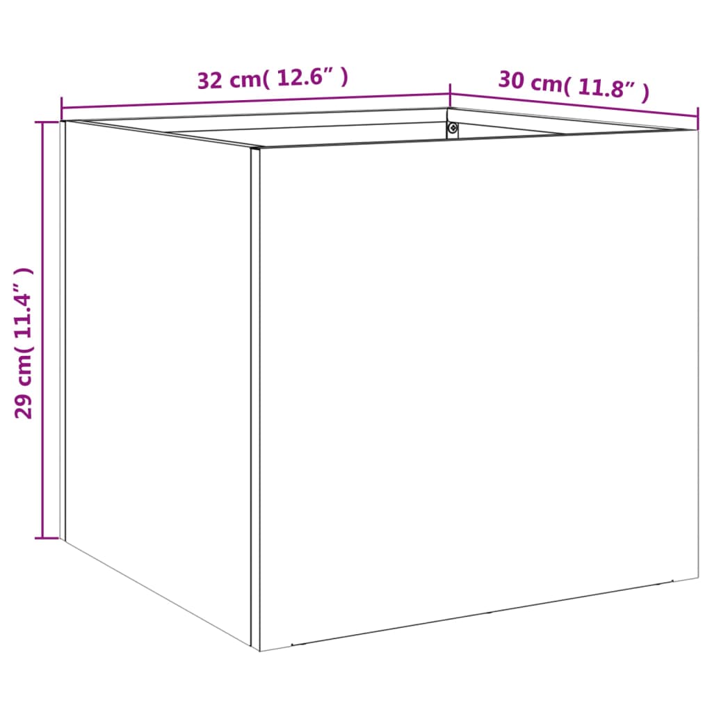 Plant Pot Olive Green 32 X 30 X 29 Cm Steel