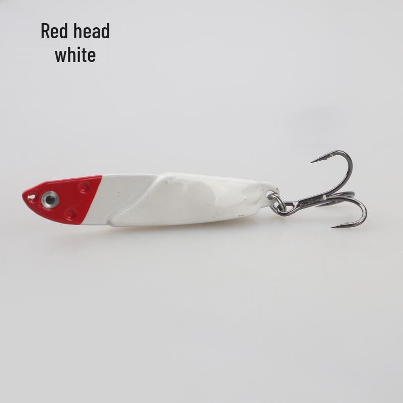Zinc Alloy Long Cast Iron Plate Lure with Reinforced Treble Hook for Bass, Mandarin Fish, and Perch