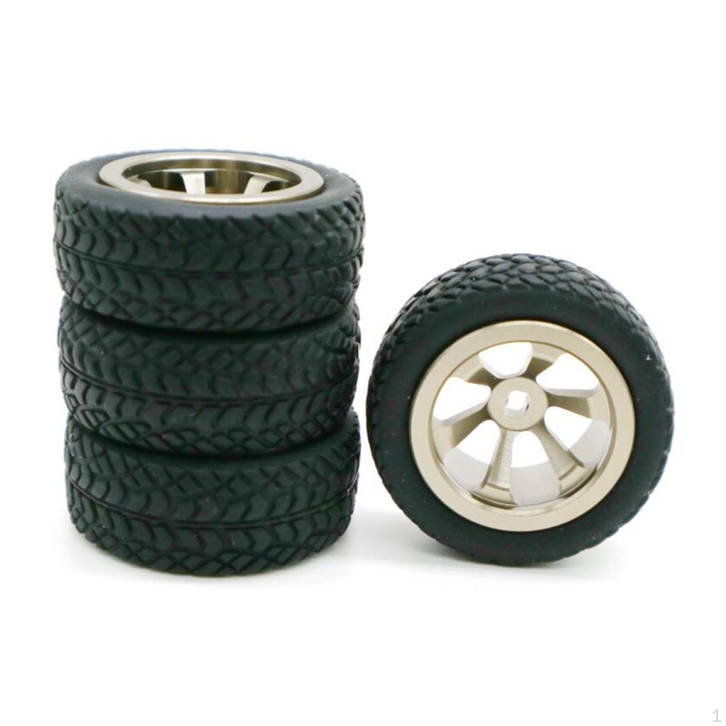 4 Pieces RC Car Rubber Tires&Wheel Rims 30mm for K969 K979 K989 P929 P939 284131 1:28 Scale Parts