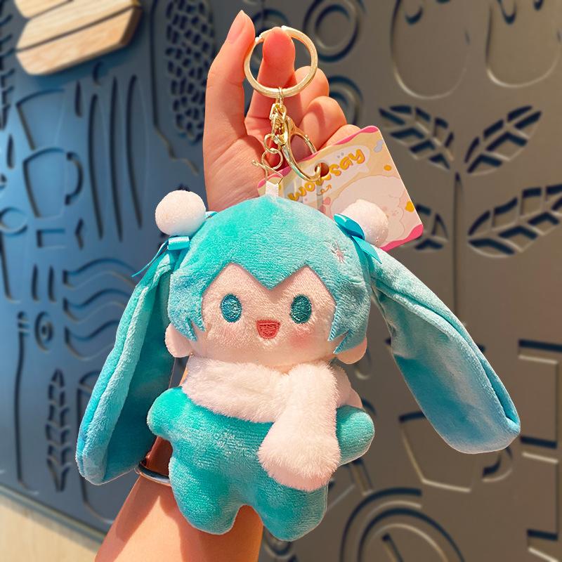 Miku Hatsune Plush Keychain Cute Anime Wallet Charm Creative Key Holder Couple Bag Accessory Small Gift For Fans
