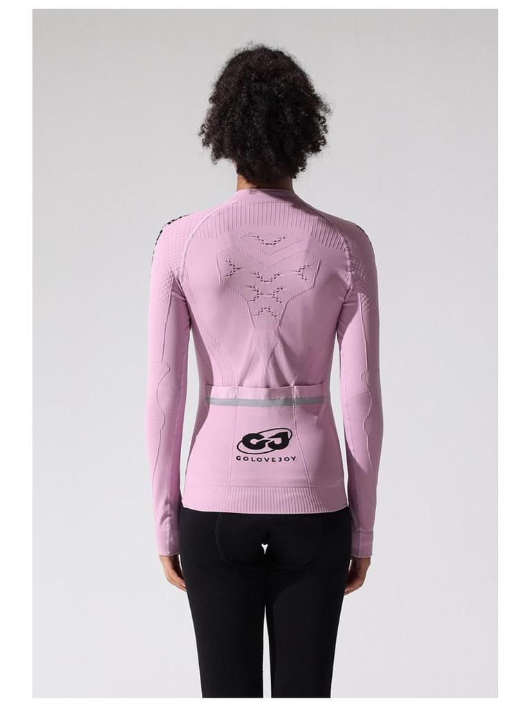 Ciepły strój do jazdy na rowerze i biegania – Odprowadzający pot, szybkoschnący, z długim rękawem na jesień/zimę do fitnessu na świeżym powietrzu