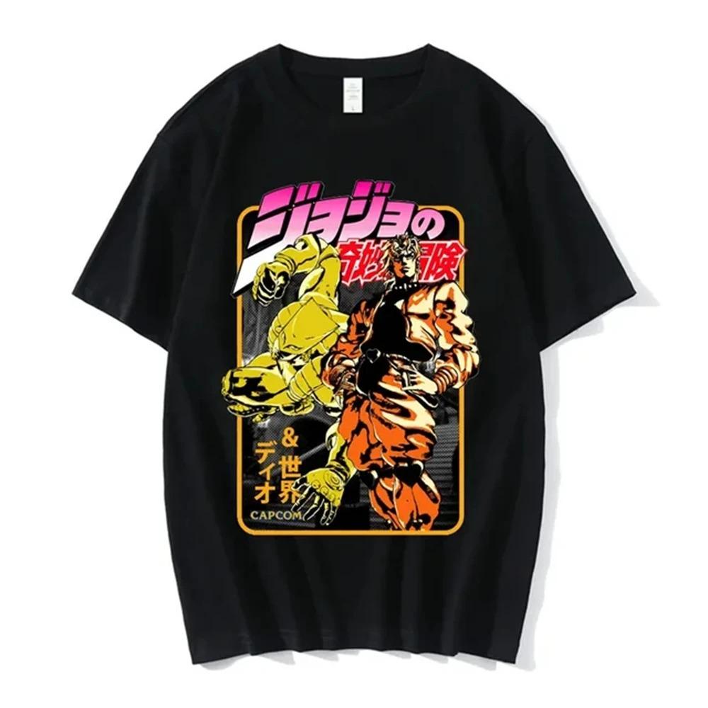 Anime Jojo-Bizarre Adventure Tshirt Men Jotaro Star Platinum Manga Graphic T-shirts Men Women Fashion Short Sleeve Casual