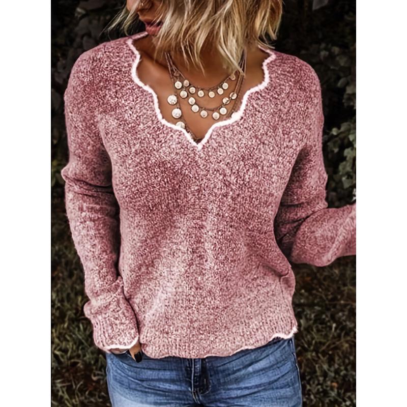 Solid Color Pullover Sweater K 80863