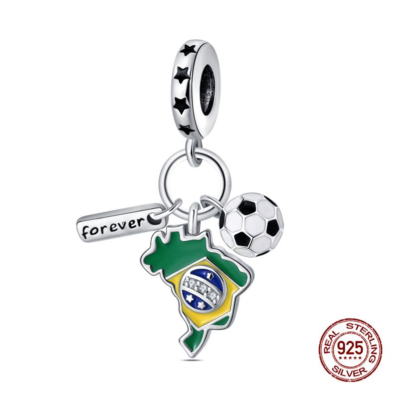 Charms Copper Fit 3Mm Original Bracelet Necklace Womens Sports Fitness Football Series Charms Diy Fine Jewelry Gifts