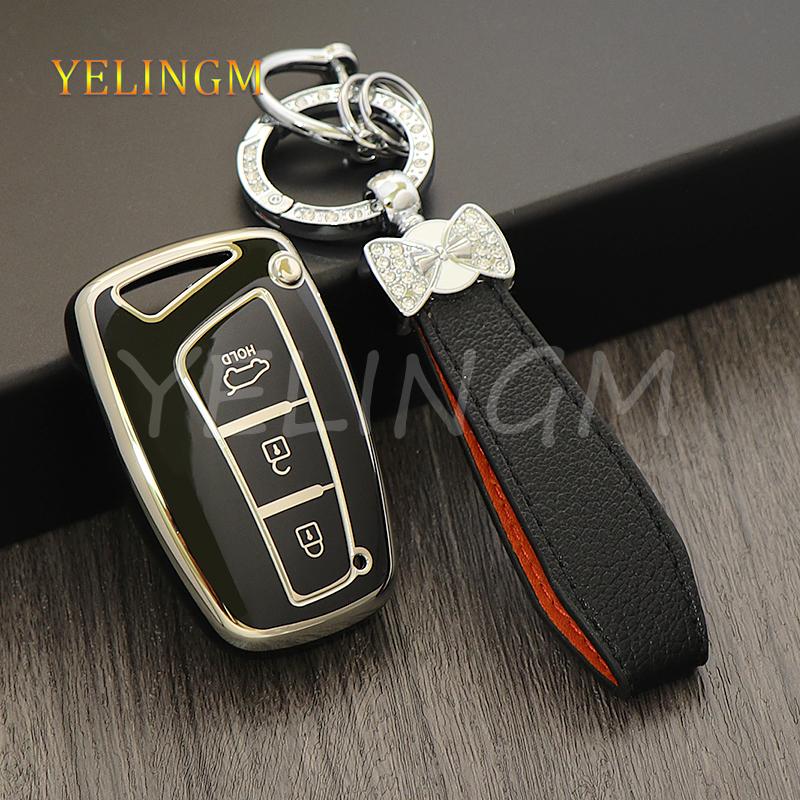 3 4 Button Tpu Car Key Case Cover For Hyundai Santa Fe 2014 Dm Grand Ix45 Azera Grand Genesis L110 G80 Grandeur Hg 2011