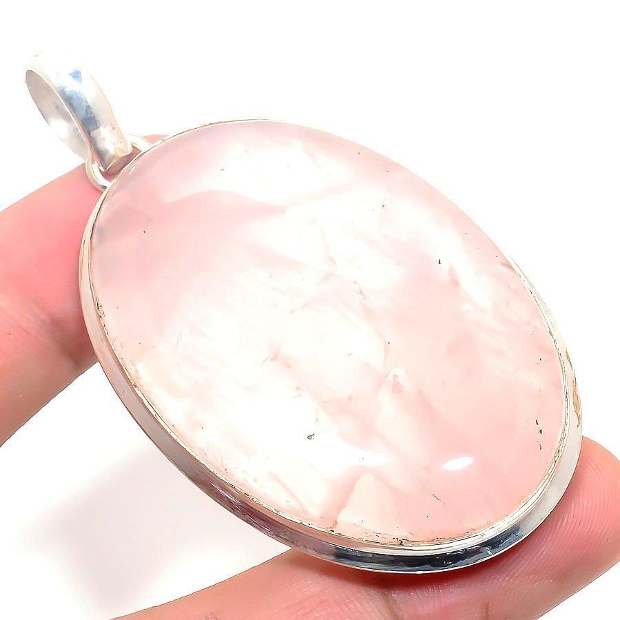 

Rose Quartz Gemstone 925 Sterling Silver Jewelry Gift Pendant 2.26