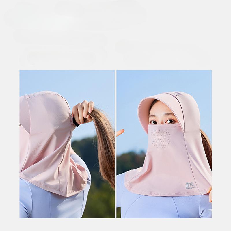 Full Face Mask, Hat, Cycling Sunscreen Mask, Integrated Neck Protection, Women's, Summer, 2025 New Model, UV Protection, Neck Covering