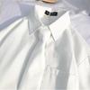 Damen Langarmshirt Umlegekragen Locker JK Uniform Studentenbluse Vintage Oversize Top Geschenk Krawatte