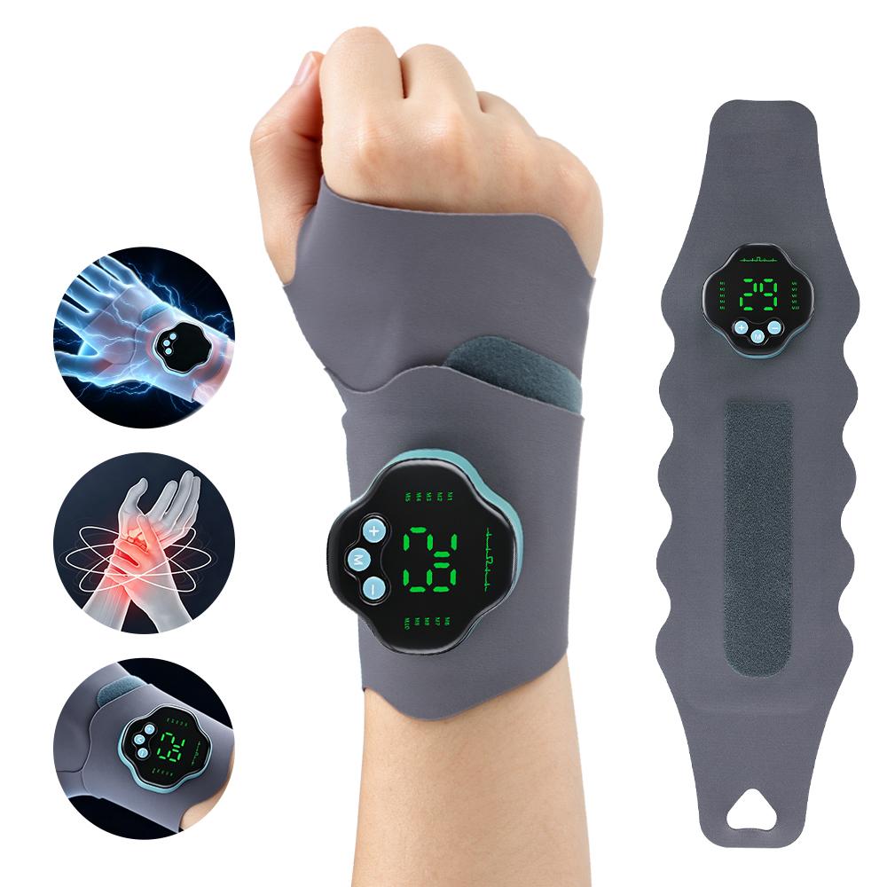 EMS Electric Cordless Hand Wrist Massager 10 Modes Vibration Massage Wrist Guard Band Carpal Tunnel Brace Belt
