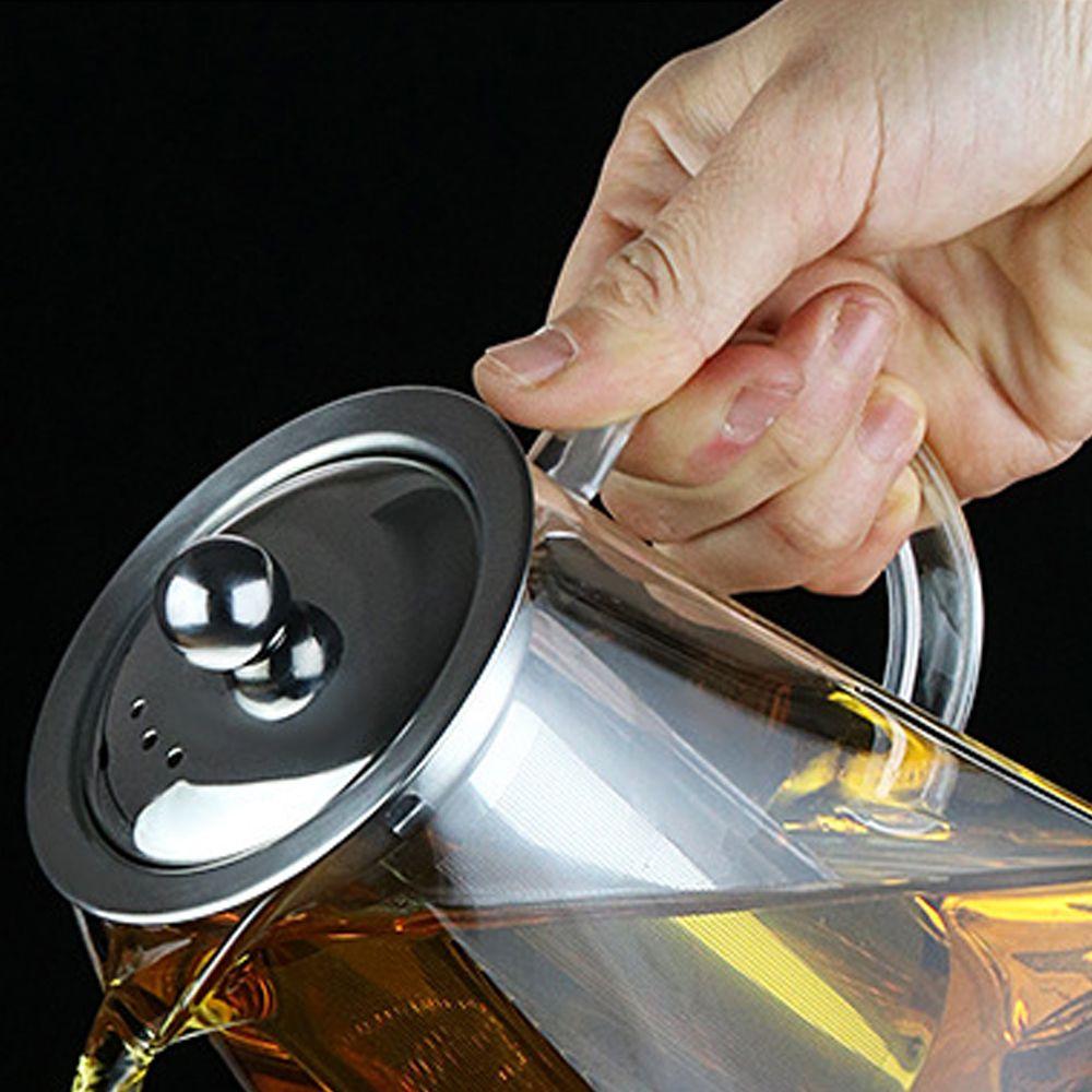 Stainless Steel Tea Strainers Scented Tea Coffee Glass Square Pot with Tea Strainers Kettle Teapot