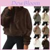 Winter Womens Fleece Pullover Hoodie With Stand Collar And Pockets For Casual Wear