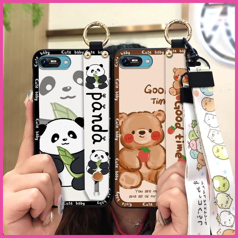 Durable Back Cover Phone Case For Itel A25/A35/A25 Pro Wrist Strap Lanyard Ring Kickstand Protective Shockproof Cartoon