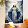 Holy Virgin Mary with Radiant Light Patterned Tapestry Home Decor, Suitable for Bedroom and Living Room, Gift