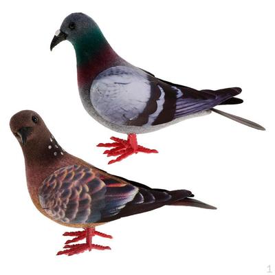 2pcs Doves Feathered Artificial Craft Animals Garden Parties Decor