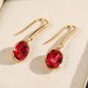 Huitan Simple and Elegant Red CZ Drop Earrings for Women Luxury Gold Color Female Earrings Fashion Versatile Jewelry WholesaleGood Product