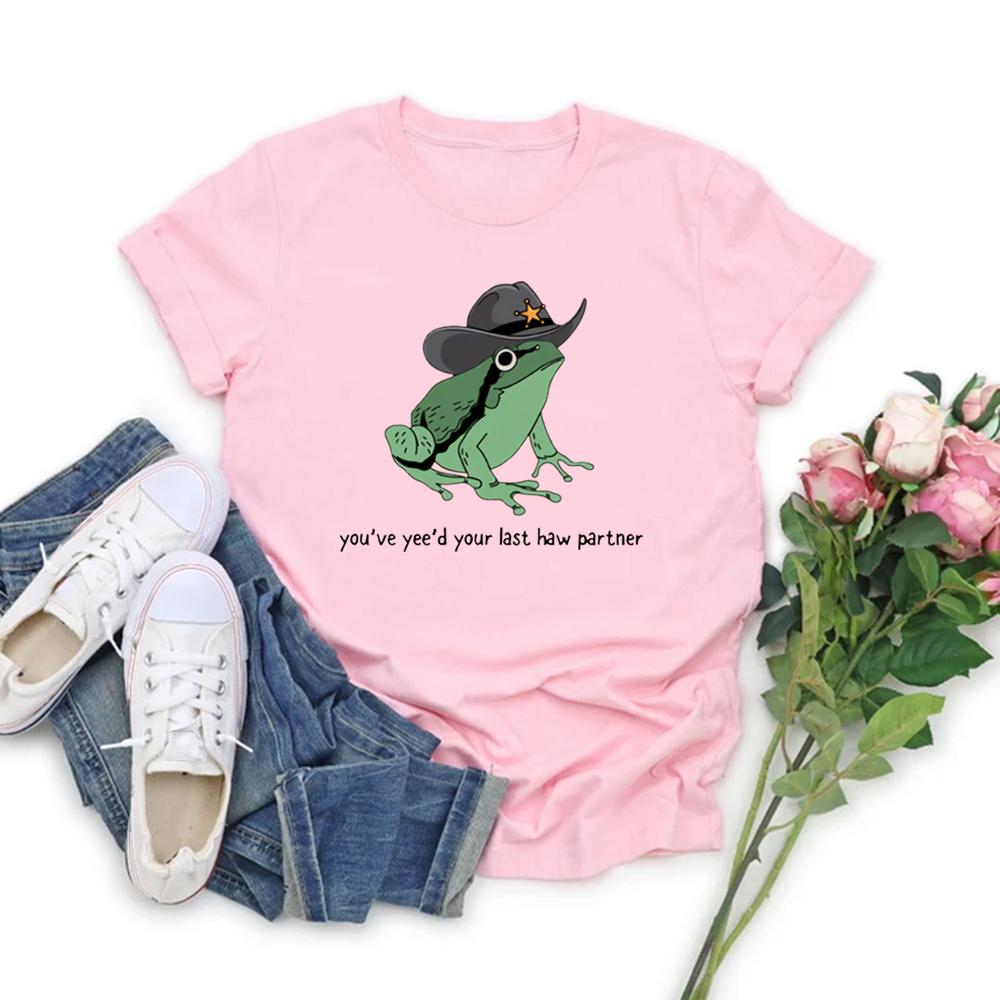 You Just Yee'd Your Last Haw T Shirt Cowboy Frog Meme T-shirt Unisex Graphic T Shirts Short Sleeve Streetwear Aesthetic Clothes
