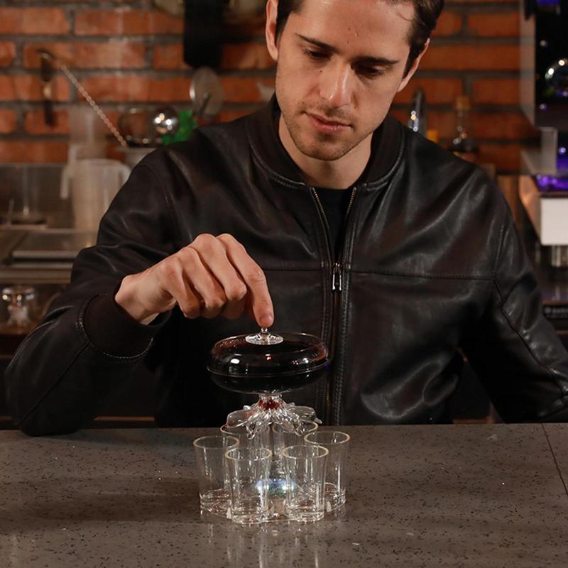 6 Shot Glass Dispenser And Holder Cocktail Dispenser Acrylic Shot Dispenser Whisky Beer Drinks Drinking Tools Wine Pourer