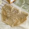 Female Summer Thin Model Contracted Ice Silk Pure Color Sweet Bowknot In Waist Breathable Triangle Briefs