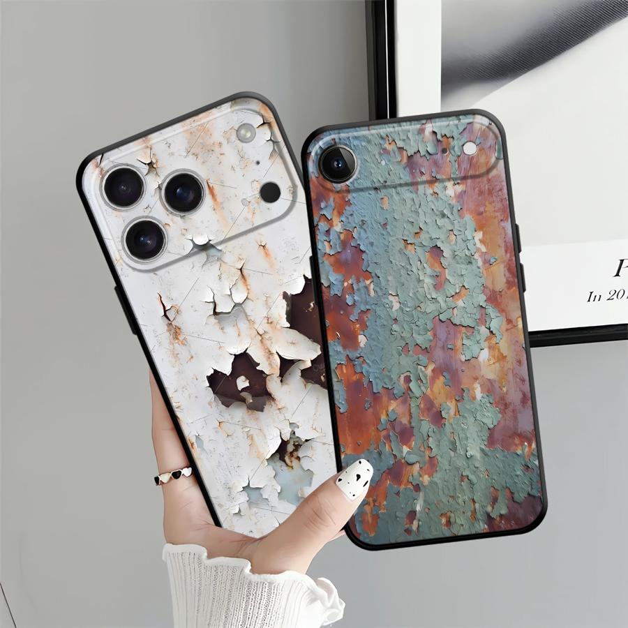 Funda Phone Cover Case for iPhone 13 Mini 12 7 8 14 17Air 15 Plus 11 X XS XR 17 16 Pro Max SE Retro Rust