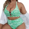 2024 Trendy Plus Size High Waist Backless Split Swimsuit Bikini for Women