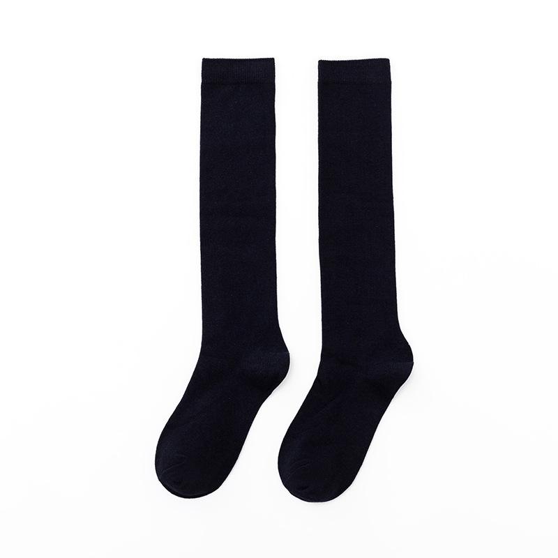 

Носки до колена из гребенного хлопка, Модные черные женские длинные носки, Носки до середины икры, Однотонные высокие носки, Влагоотводящие и дышащие 1 pair