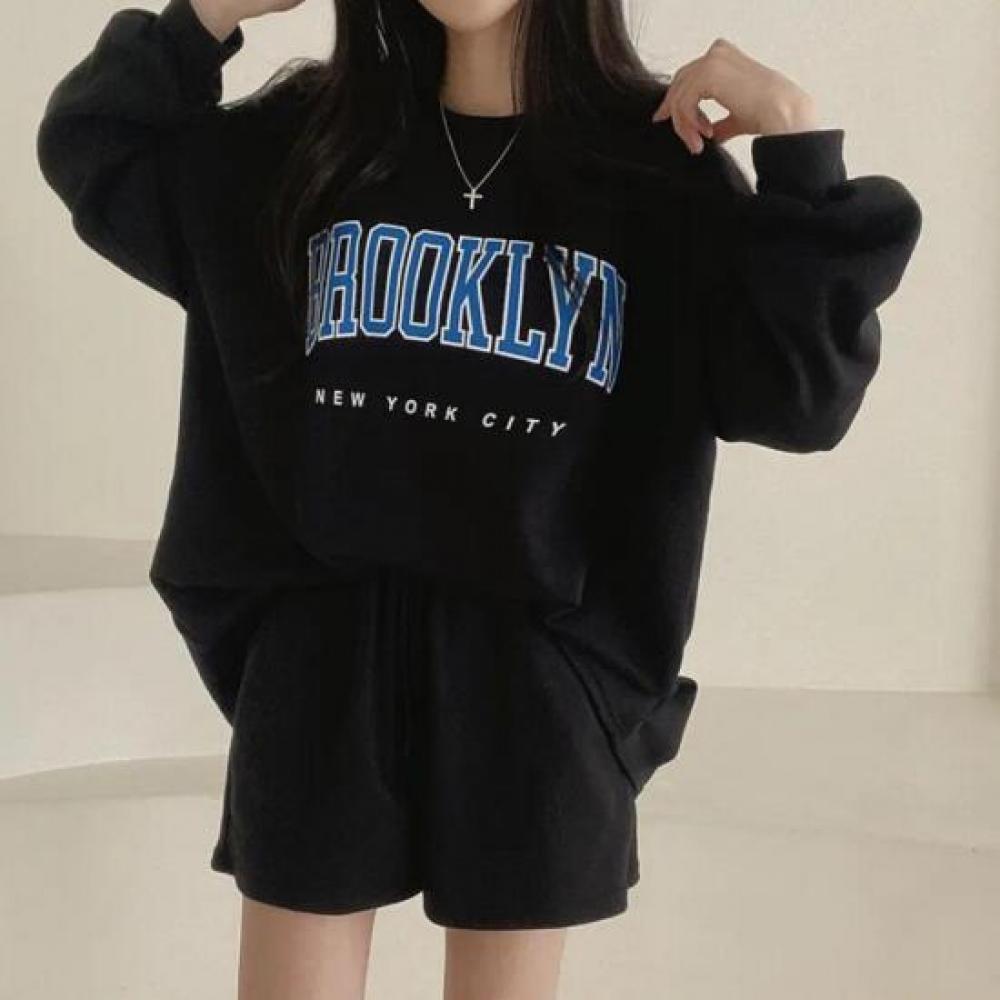 New Arrivals Open Run Brooklyn Usa Travel Loose FiT STudenT SweaTshirT PrinT T