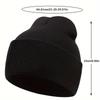 Embroidered Acrylic Beanie with Fleece Lining Unisex Winter Warm Skull Cap Casual Style Knit Hat for Outdoor Sports Events