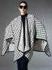 Winter Scarf Women Lady Layers Poncho Elegant Luxury Black White Plaid Wrap Shawl Casual Warm Scarve Capa Para Mujer Cloak New