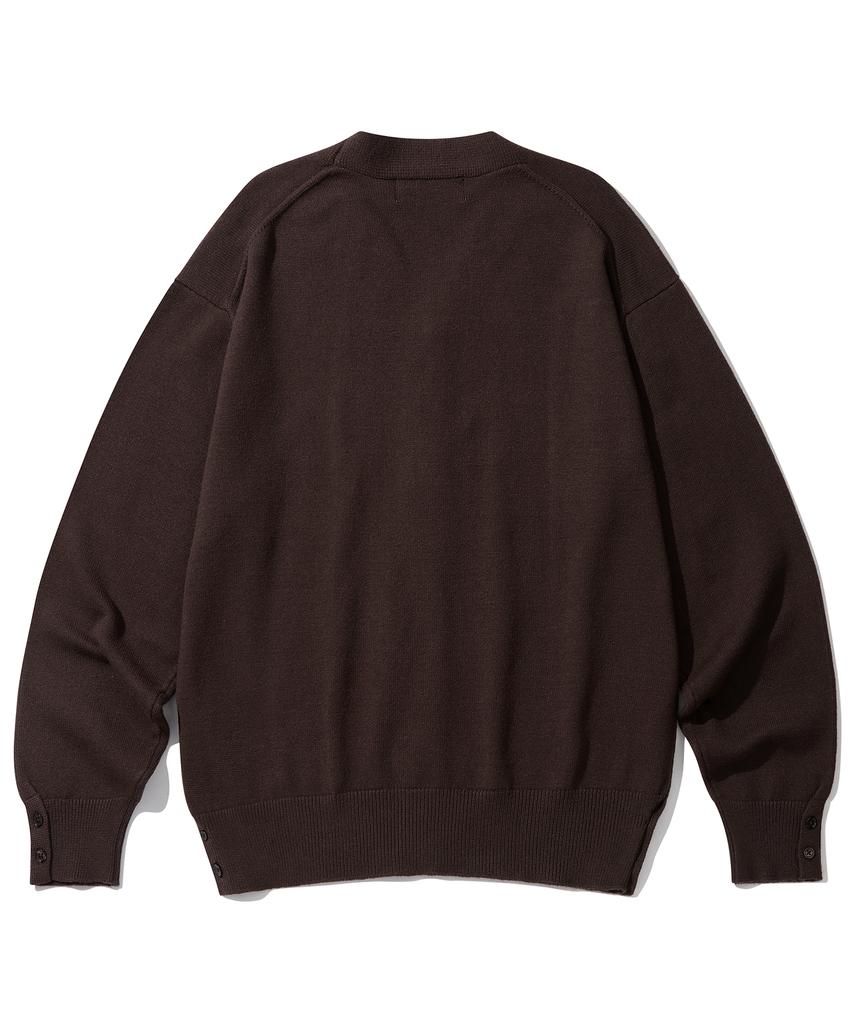 Secondmono Solid 3-Way Button Cardigan [Brown]_Secd003Brown