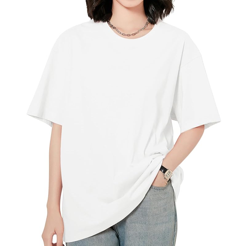 

[Adcey] t-shirt ladies short sleeve [Standard short-sleeved T-shirt, 100% cotton that feels good on the skin] spring summer cut and sew tee shirt crew