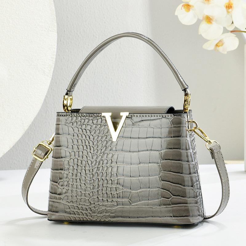 Versatile and Fashionable Crocodile Patterned Handbag, Casual Commuting Shoulder Bag, Retro Design Women's Crossbody Bag
