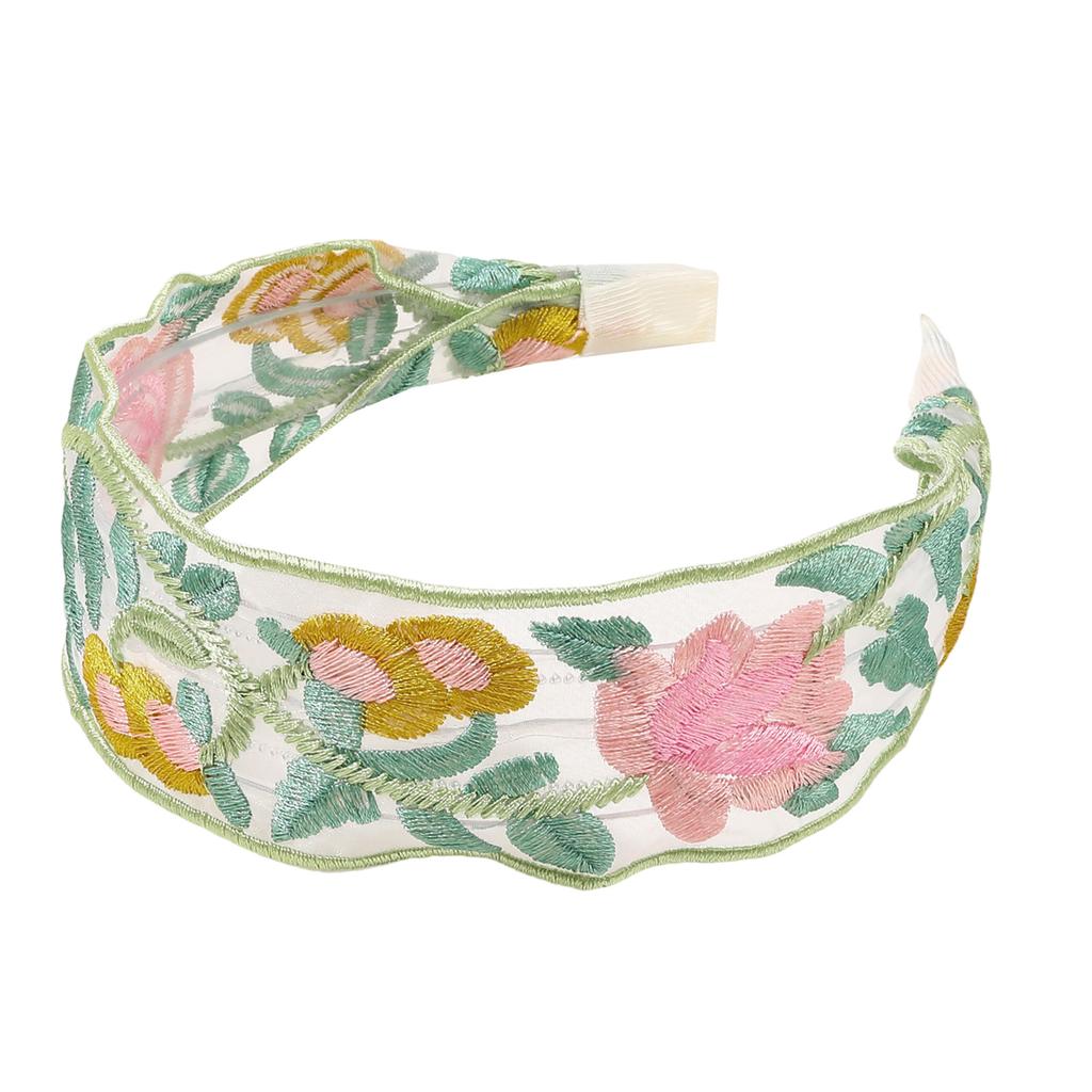 Elegant Embroider Flower Headband For Women Breathable New Chinese Styles Hairhoop For Vintage Styles and Everyday Use