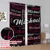 2pcs,2D Plane Printing Curtains Michael Montage(1) Durable Polyester (without Rod) Holiday Perfect for Living Room & Office