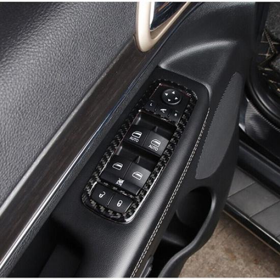 4Carbon Fiber Car Window Switch Panel Cover Trim For 11~21 Jeep Grand Cherokee