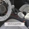 Fluffy Steering Wheel Cover 3PCS Set – Plush Fuzzy Fur Steering Wheel Cover with Gear Shift Cover & Handbrake Cover, Winter Warm Car Accessories,