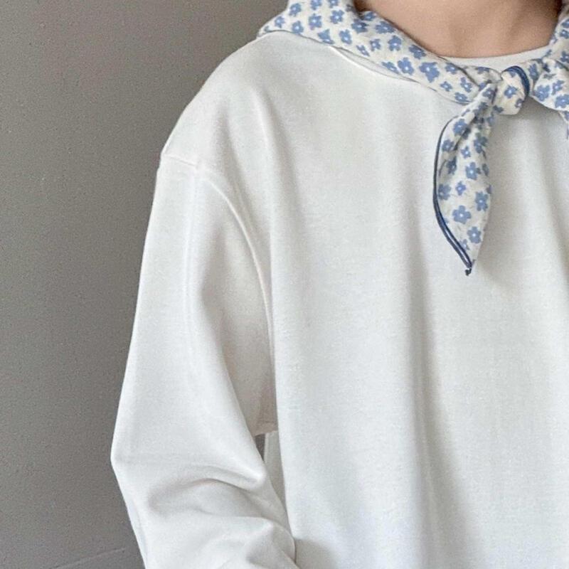 Girls  Sweet Lace Patchwork Long Sleeve T-Shirt 140